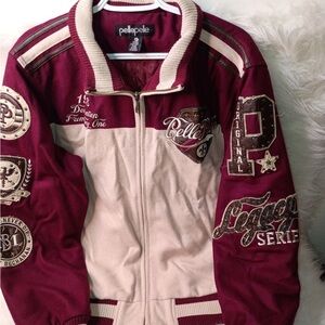 Pelle Pelle Maroon and Beige Quilted Jacket